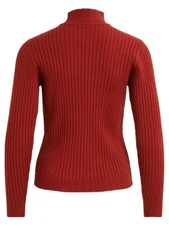 Vila Pullover & Sweatshirts*VIOLIVI FUNNELNECK L/S KNIT TOP/SU burnt henna
