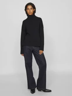 Vila Pullover & Sweatshirts*VIOSTRIA ROLLNECK L/S KNIT TOP-NOOS black beauty