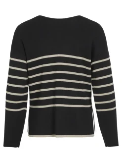 Vila Pullover & Sweatshirts*VIOSTRIA V-NECK L/S REV TOP-NOOS black beauty