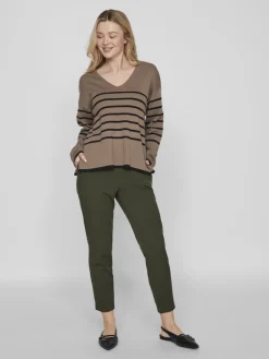 Vila Pullover & Sweatshirts*VIOSTRIA V-NECK L/S REV TOP-NOOS Fossil