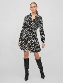 Vila Kleider*VIPAYA L/S SHIRT DRESS - NOOS black2
