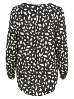 Vila Blusen*VIPAYA V-NECK L/S SHIRT - NOOS Black-Ckicka