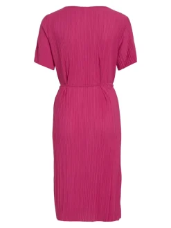Vila Kleider*VIPLISA V-NECK S/S DRESS/SU/VOL pink yarrow