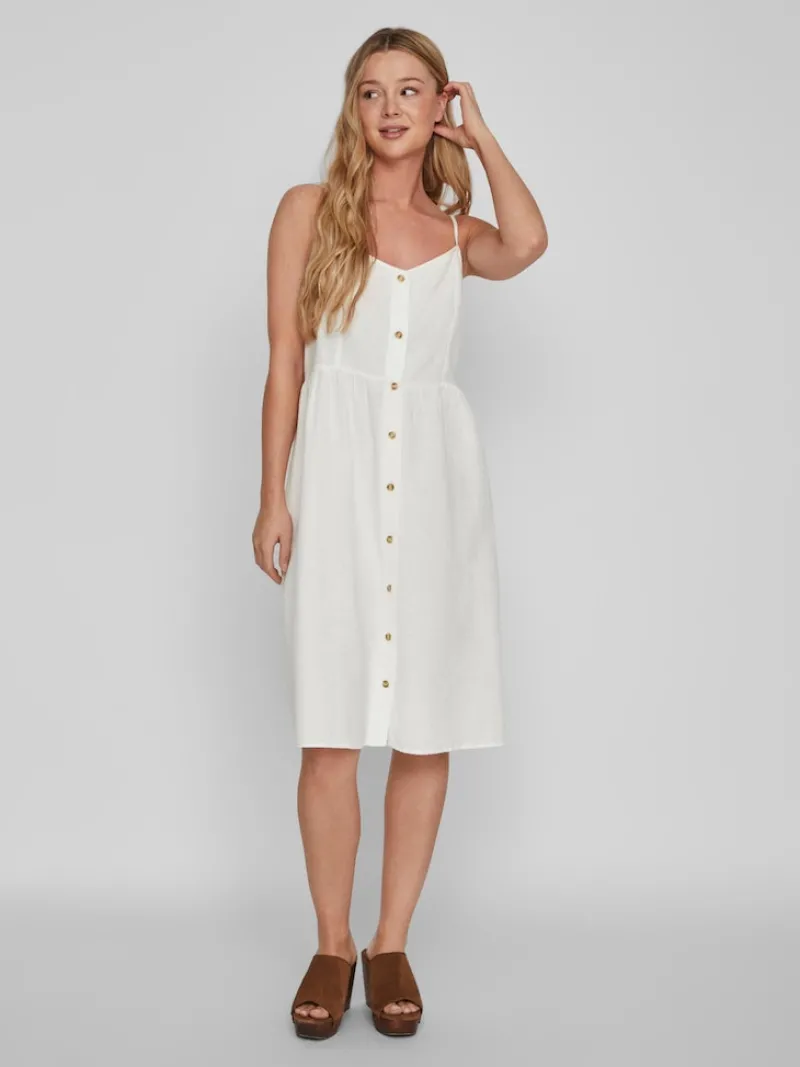 Vila Kleider*VIPRISILLA NEW S/L STRAP KNEE DRESS Snow White