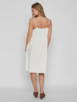 Vila Kleider*VIPRISILLA NEW S/L STRAP KNEE DRESS Snow White