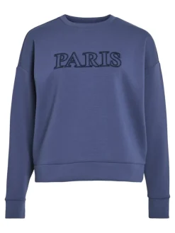 Vila Pullover & Sweatshirts*VIREFLECT CITY O-NECK L/S TOP/LC Vintage Indigo