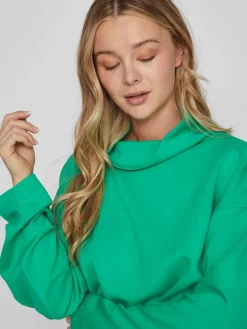Vila Pullover & Sweatshirts*VIREFLECTA HIGH NECK L/S SWEAT TOP/SU bright green