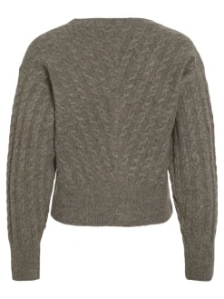 Vila Pullover & Sweatshirts*VIRELLI V-NECK L/S CABLE KNIT CARDI/BFS Falcon