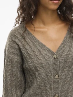 Vila Pullover & Sweatshirts*VIRELLI V-NECK L/S CABLE KNIT CARDI/BFS Falcon