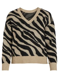 Vila Pullover & Sweatshirts*VIRIL FEAMI MIX V-NECK L/S KNIT TOP-NOOS natural melange