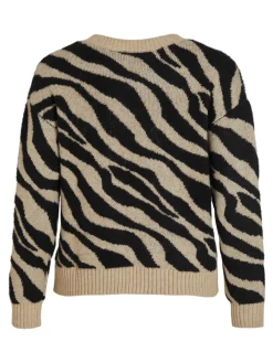 Vila Pullover & Sweatshirts*VIRIL FEAMI MIX V-NECK L/S KNIT TOP-NOOS natural melange