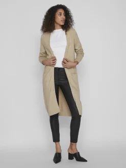 Vila Pullover & Sweatshirts*VIRIL LONG L/S KNIT CARDIGAN - NOOS natural melange