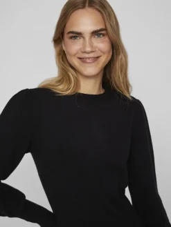 Vila Kleider*VIRIL L/S A-SHAPE KNIT DRESS Black