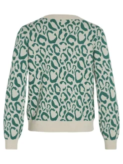 Vila Pullover & Sweatshirts*VIRIL L/S JACQUARD KNIT TOP/4 Ultramarine Green