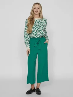 Vila Pullover & Sweatshirts*VIRIL L/S JACQUARD KNIT TOP/4 Ultramarine Green