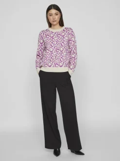 Vila Pullover & Sweatshirts*VIRIL L/S JACQUARD KNIT TOP/4 cattleya orchid