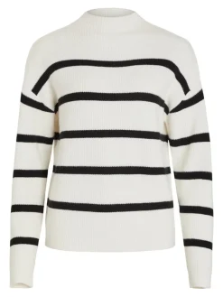 Vila Pullover & Sweatshirts*VIRIL MOCKNECK L/S KNIT RIB TOP - NOOS white alyssum
