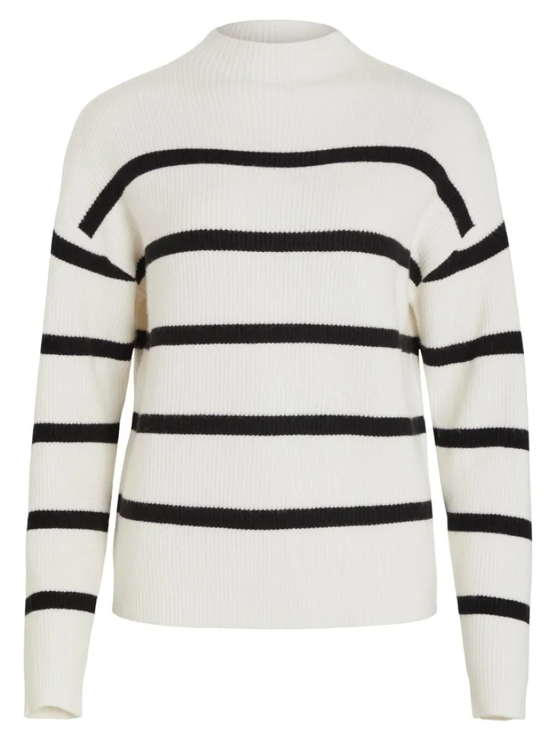 Vila Pullover & Sweatshirts*VIRIL MOCKNECK L/S KNIT RIB TOP - NOOS white alyssum