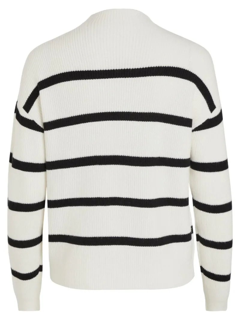 Vila Pullover & Sweatshirts*VIRIL MOCKNECK L/S KNIT RIB TOP - NOOS white alyssum