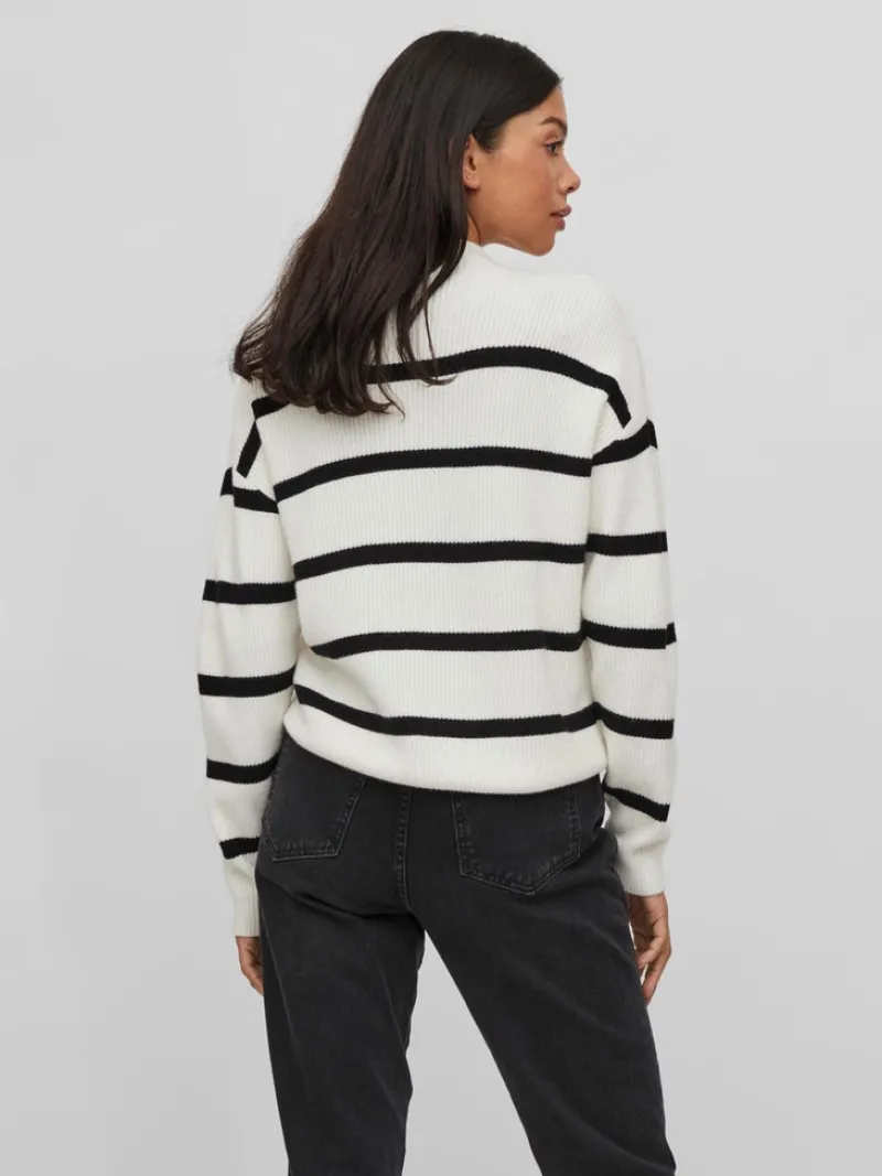 Vila Pullover & Sweatshirts*VIRIL MOCKNECK L/S KNIT RIB TOP - NOOS white alyssum