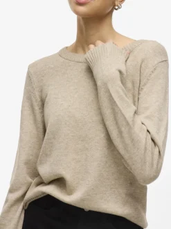 Vila Pullover & Sweatshirts*VIRIL O-NECK L/S KNIT TOP - NOOS hellbraun1