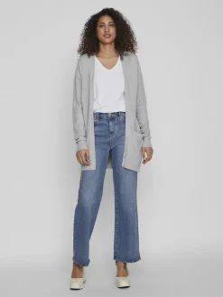 Vila Pullover & Sweatshirts*VIRIL OPEN L/S KNIT CARDIGAN - NOOS hellgrau2