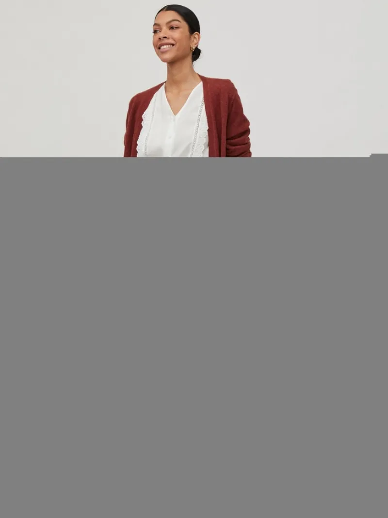 Vila Pullover & Sweatshirts*VIRIL OPEN L/S KNIT CARDIGAN - NOOS dunkelbraun1