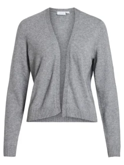 Vila Pullover & Sweatshirts*VIRIL SHORT L/S KNIT CARDIGAN-NOOS Medium Grey Melange