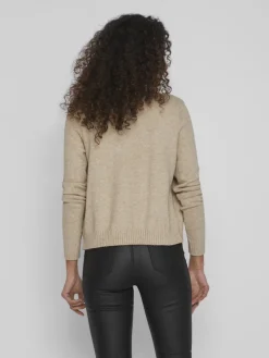 Vila Pullover & Sweatshirts*VIRIL SHORT L/S KNIT CARDIGAN-NOOS natural melange