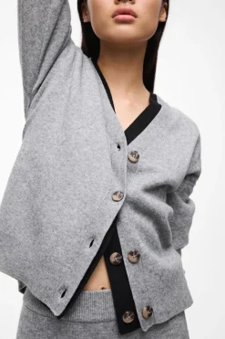 Vila Pullover & Sweatshirts*VIRIL V-NECK KNIT CARDIGAN - NOOS Medium Grey Melange