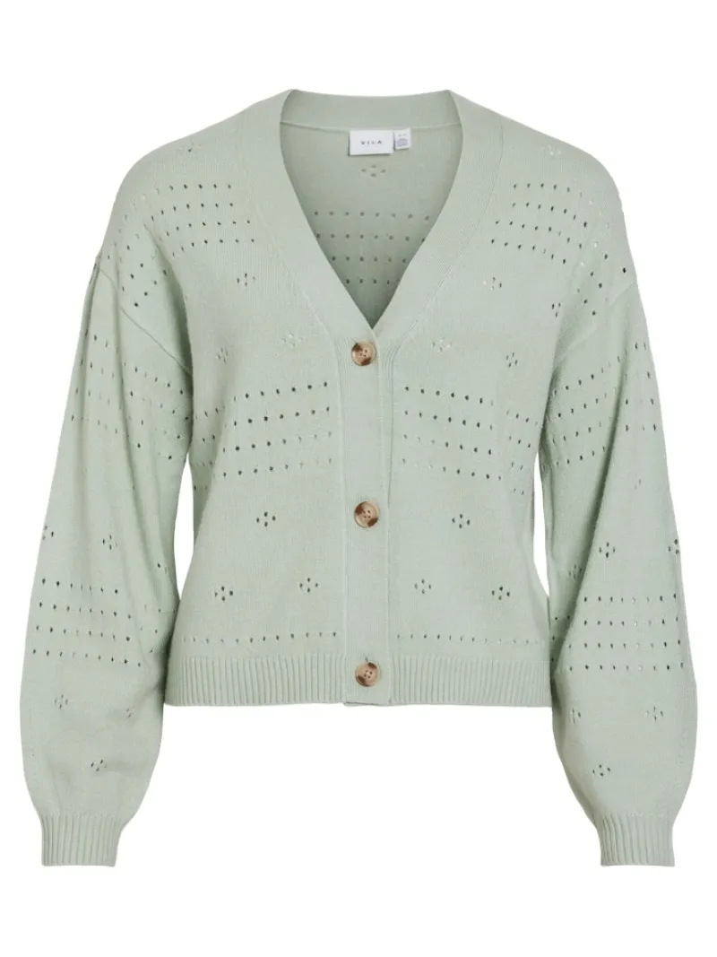 Vila Pullover & Sweatshirts*VIRIL V-NECK L/S KNIT CARDIGAN - NOOS silt green