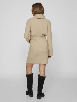 Vila Kleider*VIROLFIE L/S TIE BELT KNIT DRESS - NOOS natural melange