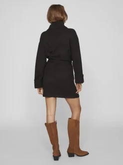 Vila Kleider*VIROLFIE L/S TIE BELT KNIT DRESS - NOOS Black