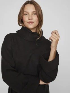 Vila Kleider*VIROLFIE L/S TIE BELT KNIT DRESS - NOOS Black