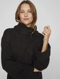 Vila Kleider*VIROLFIE L/S TIE BELT KNIT DRESS - NOOS Black