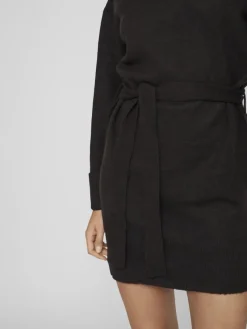 Vila Kleider*VIROLFIE L/S TIE BELT KNIT DRESS - NOOS Black