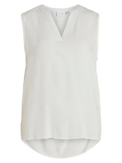 Vila Blusen*VIROMA V-NECK S/L TOP - NOOS Snow White