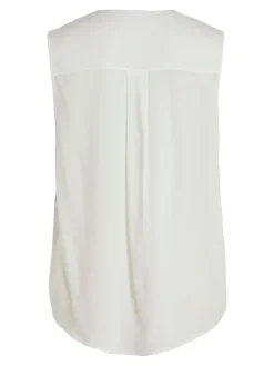 Vila Blusen*VIROMA V-NECK S/L TOP - NOOS Snow White