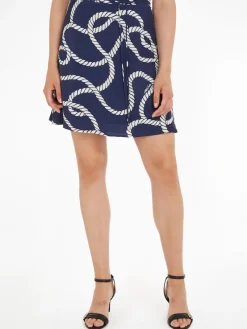 Tommy Hilfiger Röcke*VIS ROPE PRINT SHORT SKIRT coastal rope carbon navy