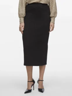 Vila Röcke*VISANDY HW MIDI SKIRT Black