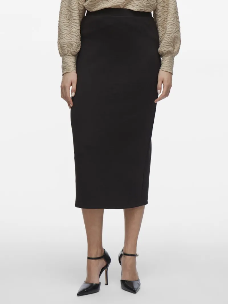 Vila Röcke*VISANDY HW MIDI SKIRT Black
