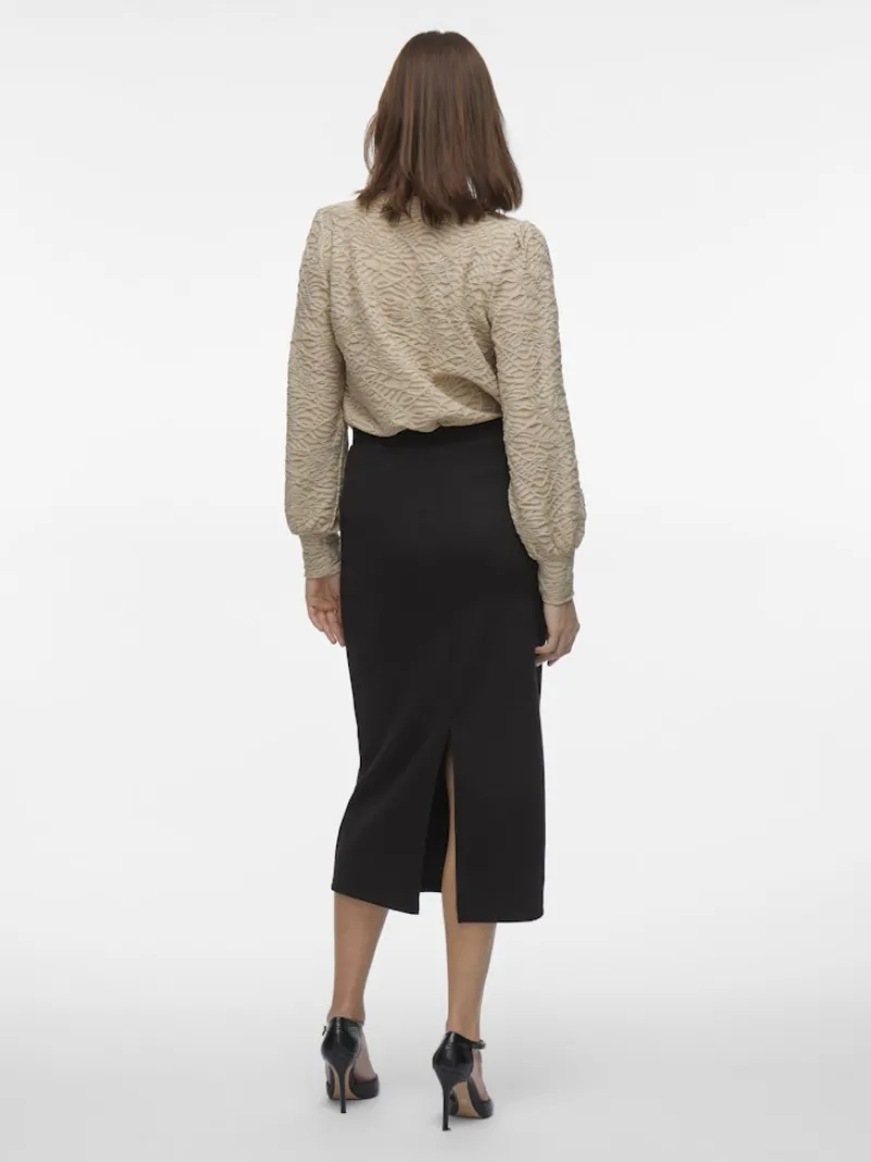 Vila Röcke*VISANDY HW MIDI SKIRT Black