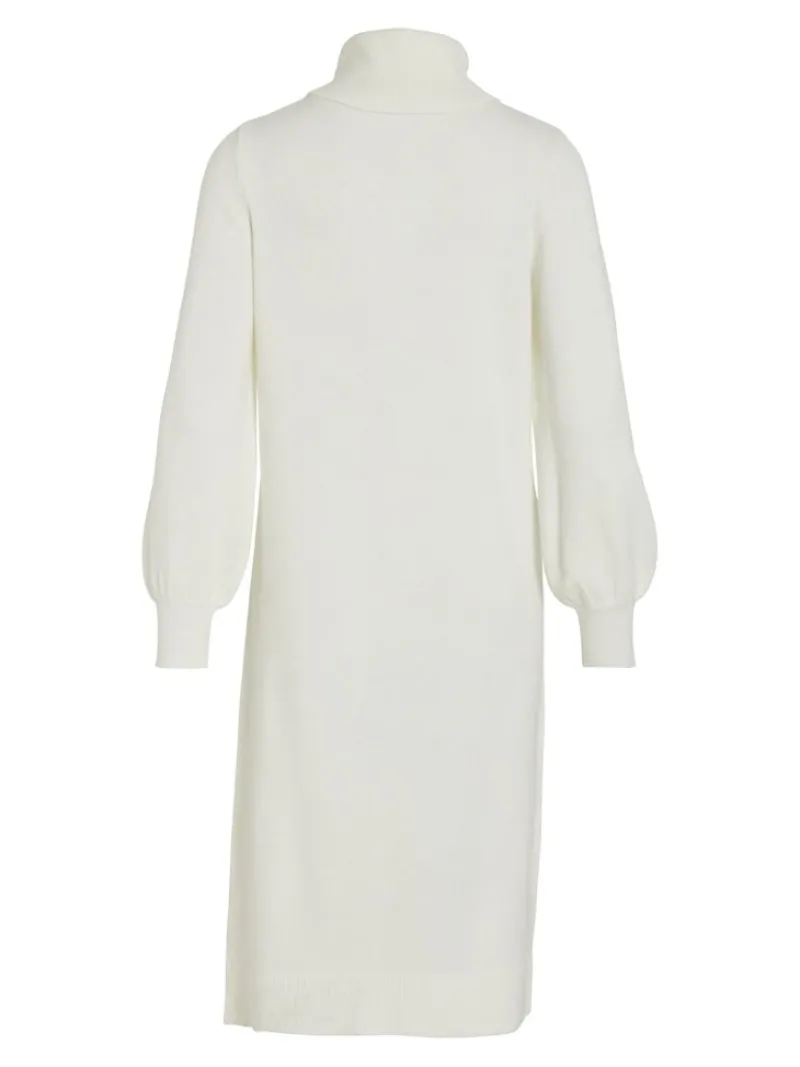 Vila Kleider*VISARA L/S ROLLNECK MIDI DRES/BF/KA Snow White