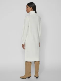 Vila Kleider*VISARA L/S ROLLNECK MIDI DRES/BF/KA Snow White