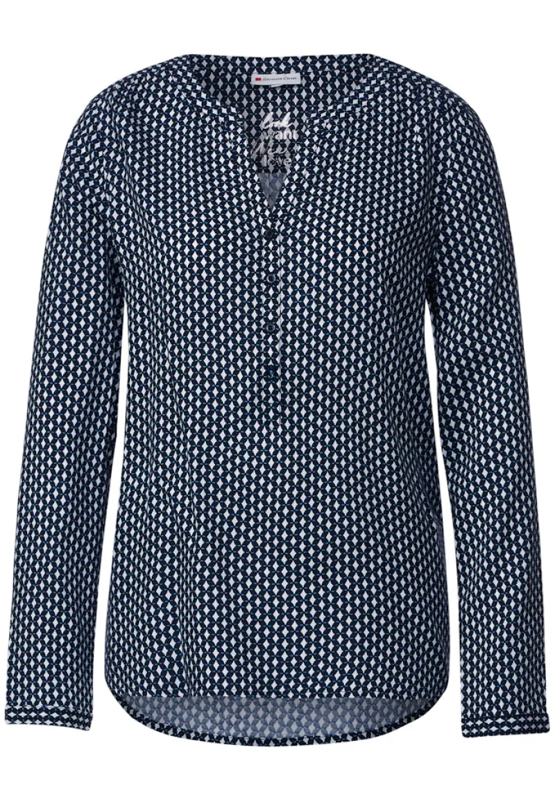 Street One Blusen*Viskose Bluse mit Print deep blue