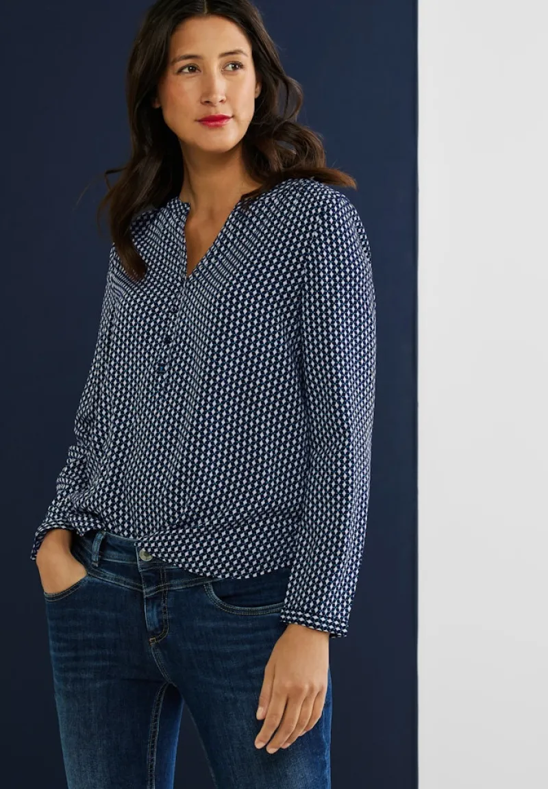 Street One Blusen*Viskose Bluse mit Print deep blue