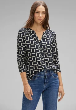 Street One Blusen*Viskose Bluse mit Print deep blue