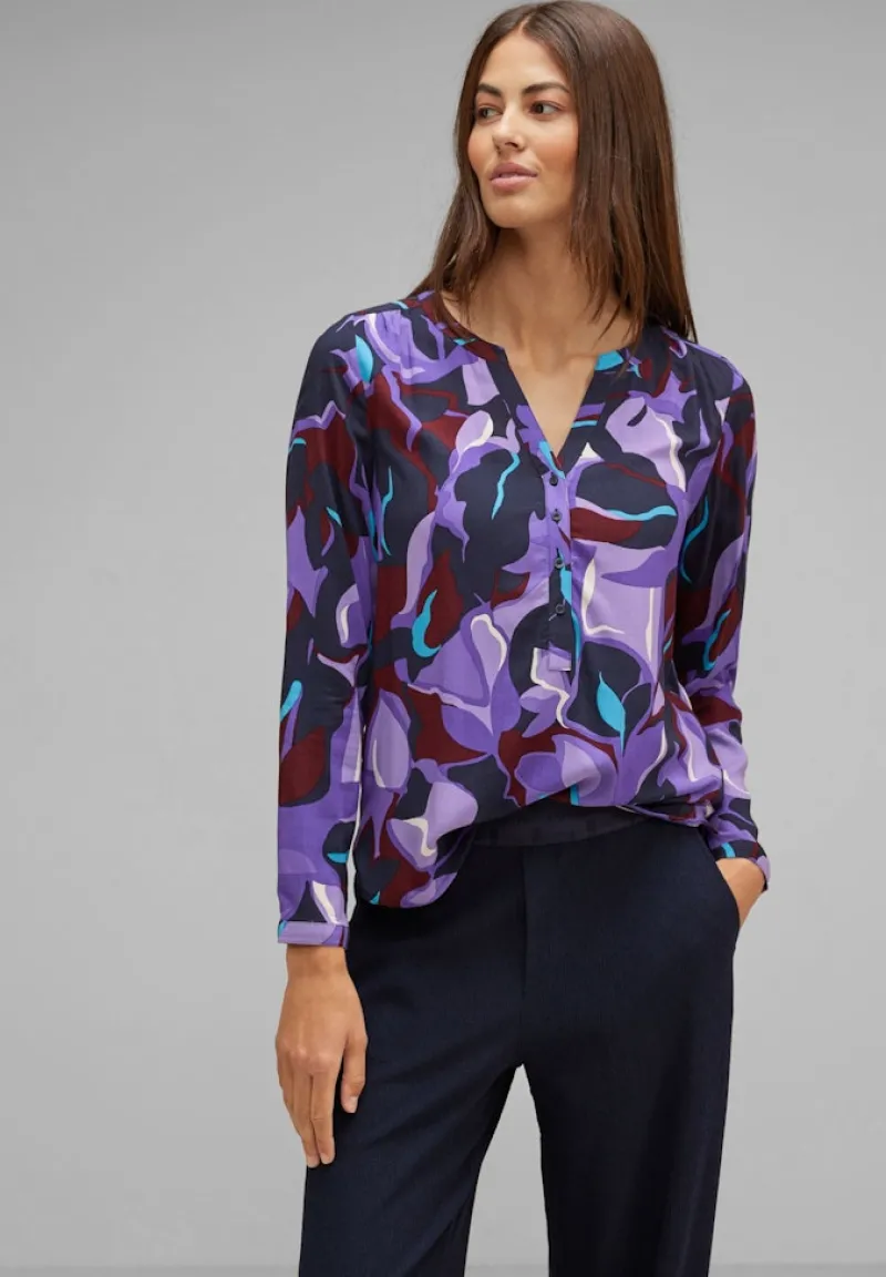 Street One Blusen*Viskose Bluse mit Print lupine lilac