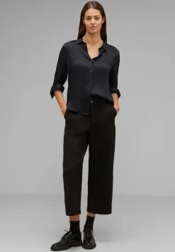 Street One Blusen*Viskose Hemdbluse Black