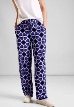 Street One Hosen*Viskose Hose mit Print violet blue